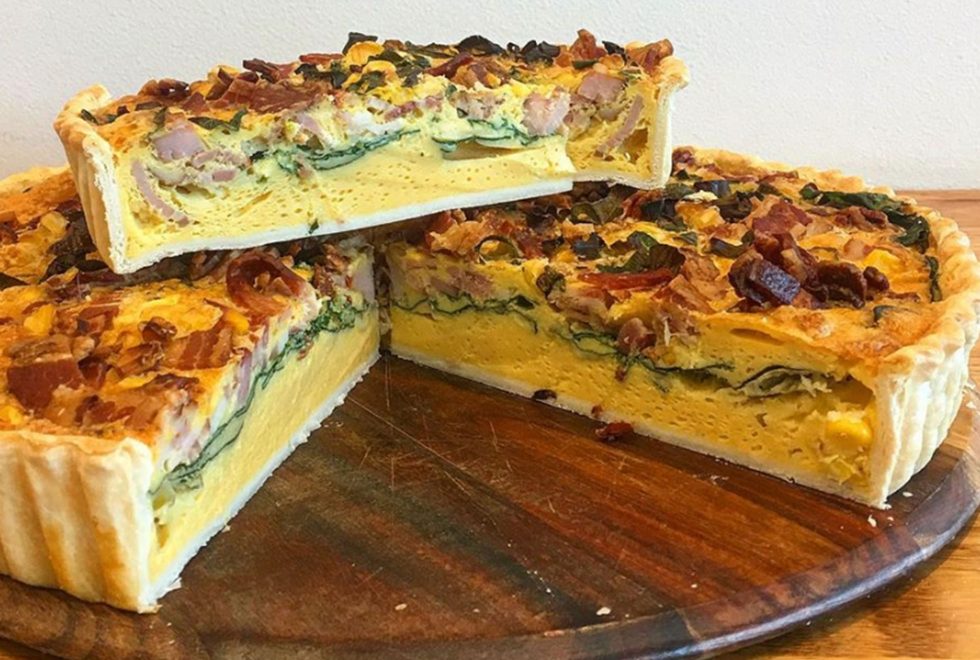 The picture is to show a yummy quiche made by Giles St Kitchen Catering & Cafe